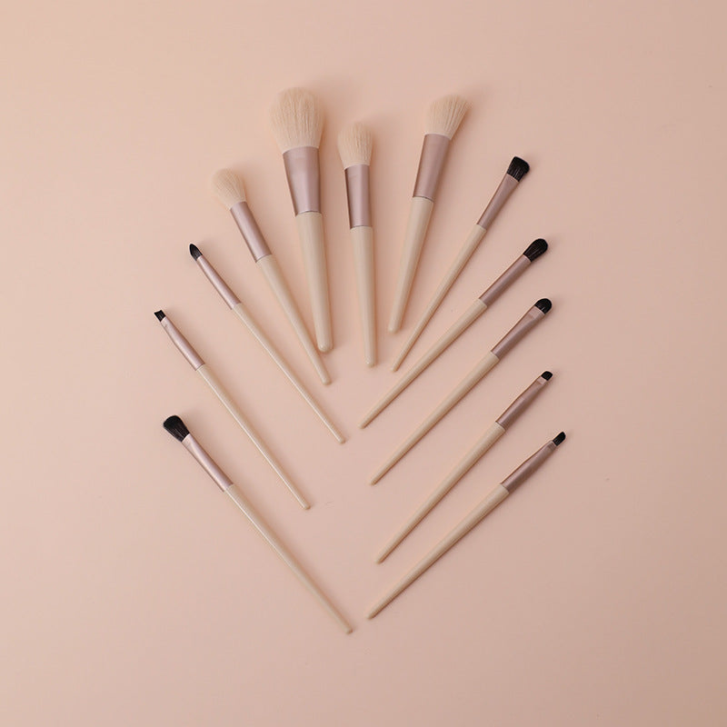 Cream Style Morandi Full Of Soft Fur Makeup Brushes Accessories