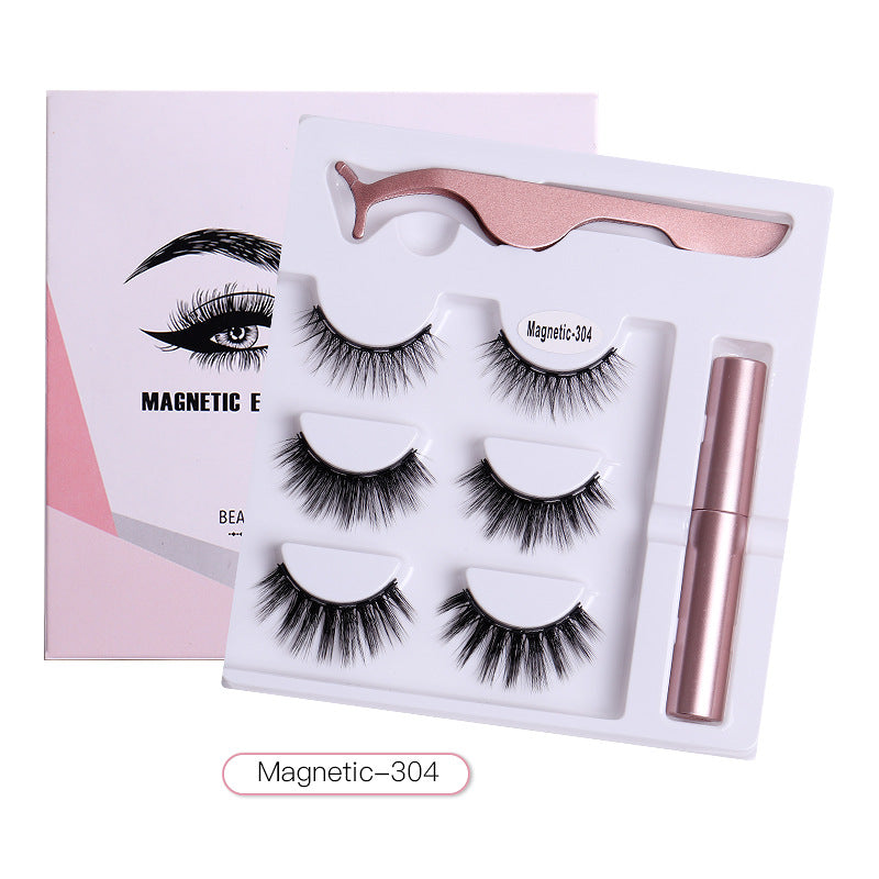 Pairs Magnetic Suction Eyelashes Natural Thick Comfortable Cross Artificial False Lashes