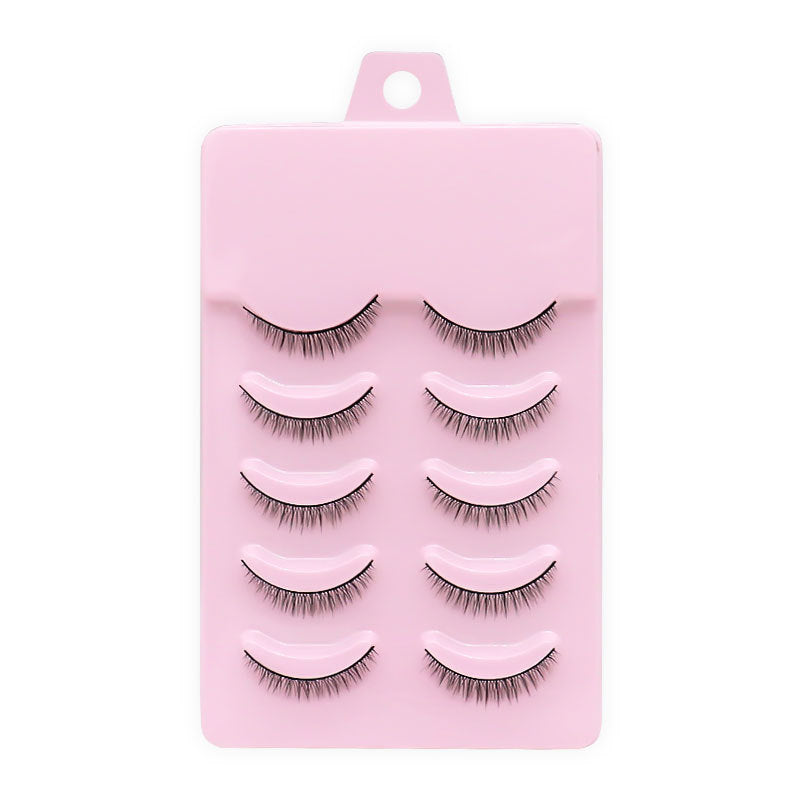 Artificial Plain Natural Five Double Pairs False Lashes