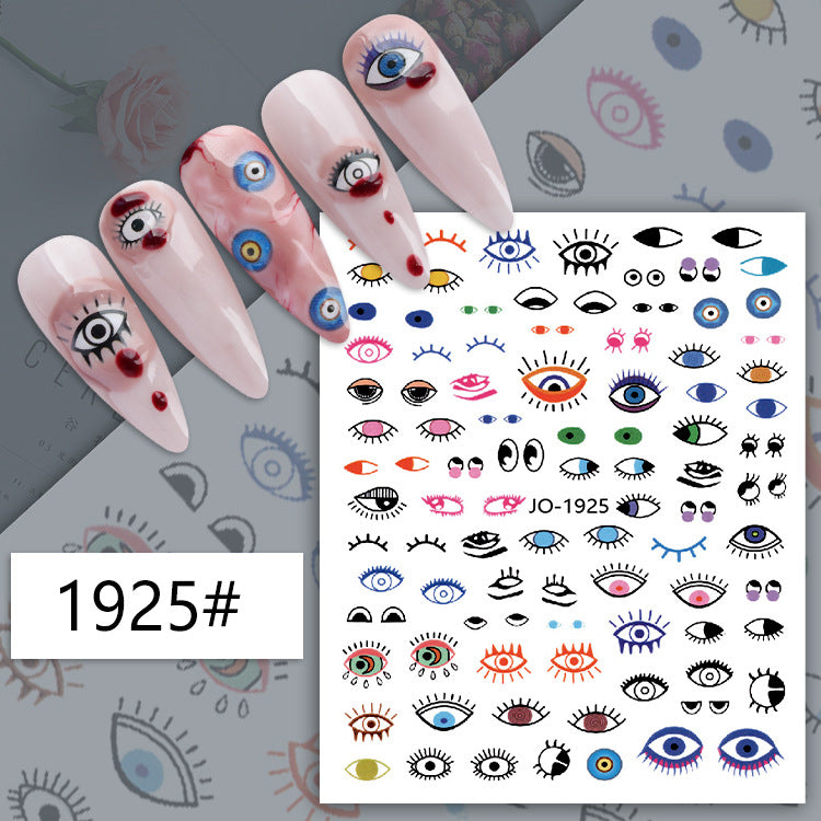 New Beautiful Fashion Demon Blue Color Nail Stickers