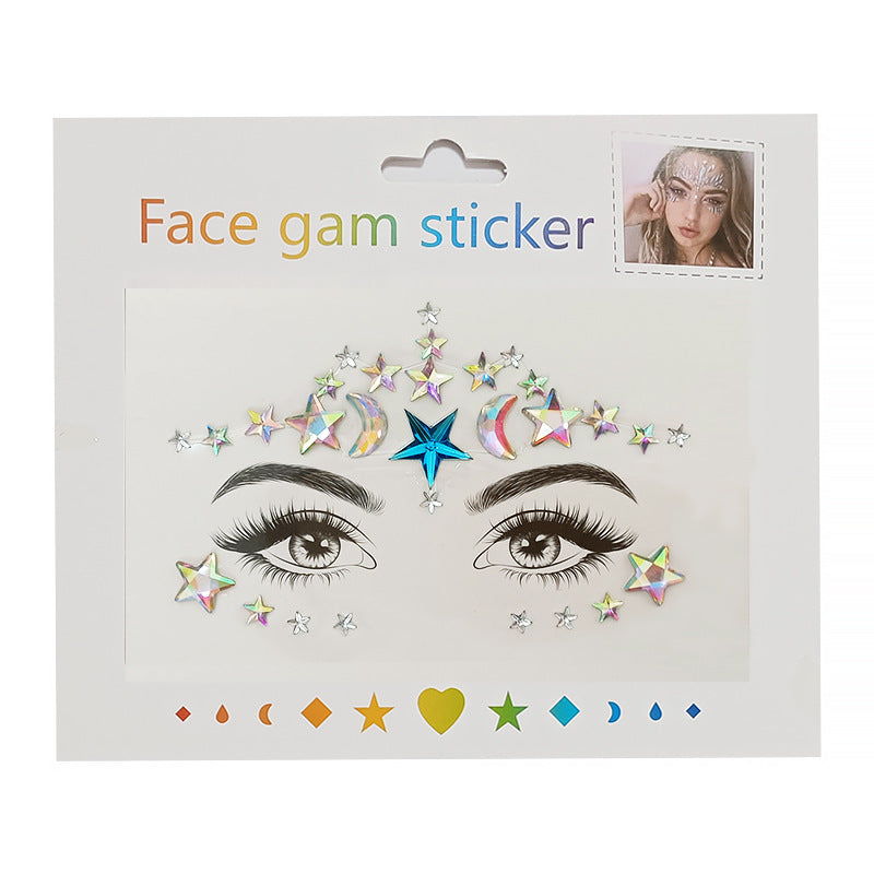 Festival Flash Gem Rhinestones Paster Colorful Nail Stickers