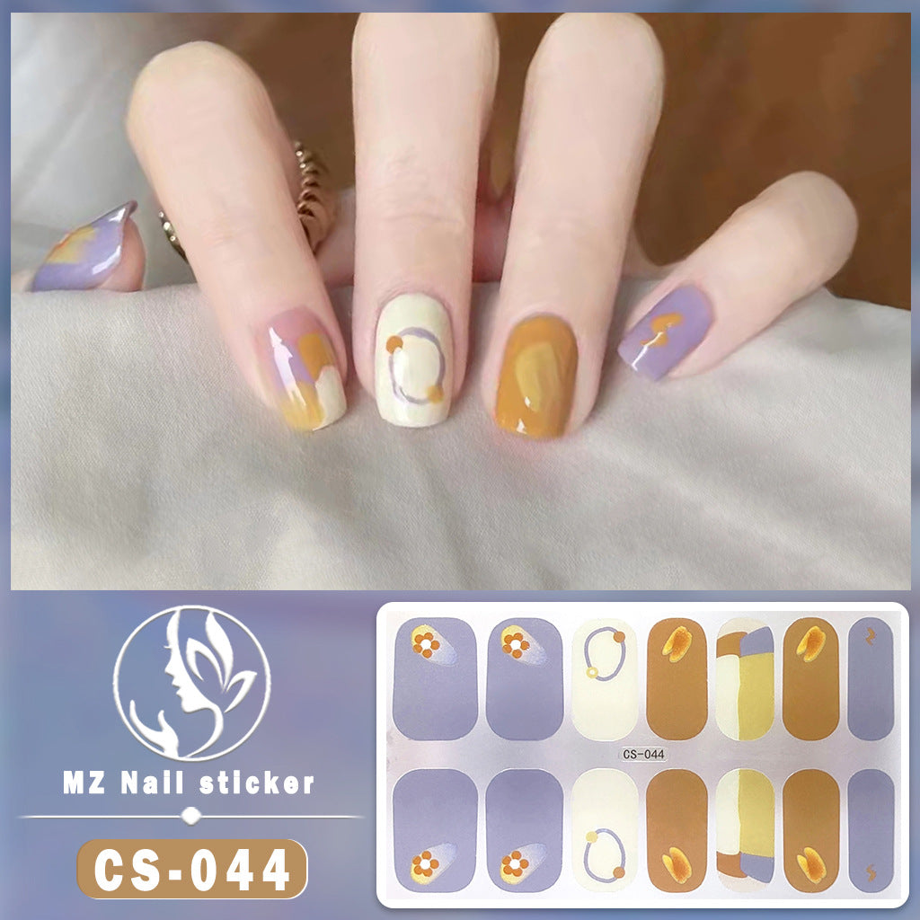 Applique Full Paste Blooming Contrast Color Nail Stickers