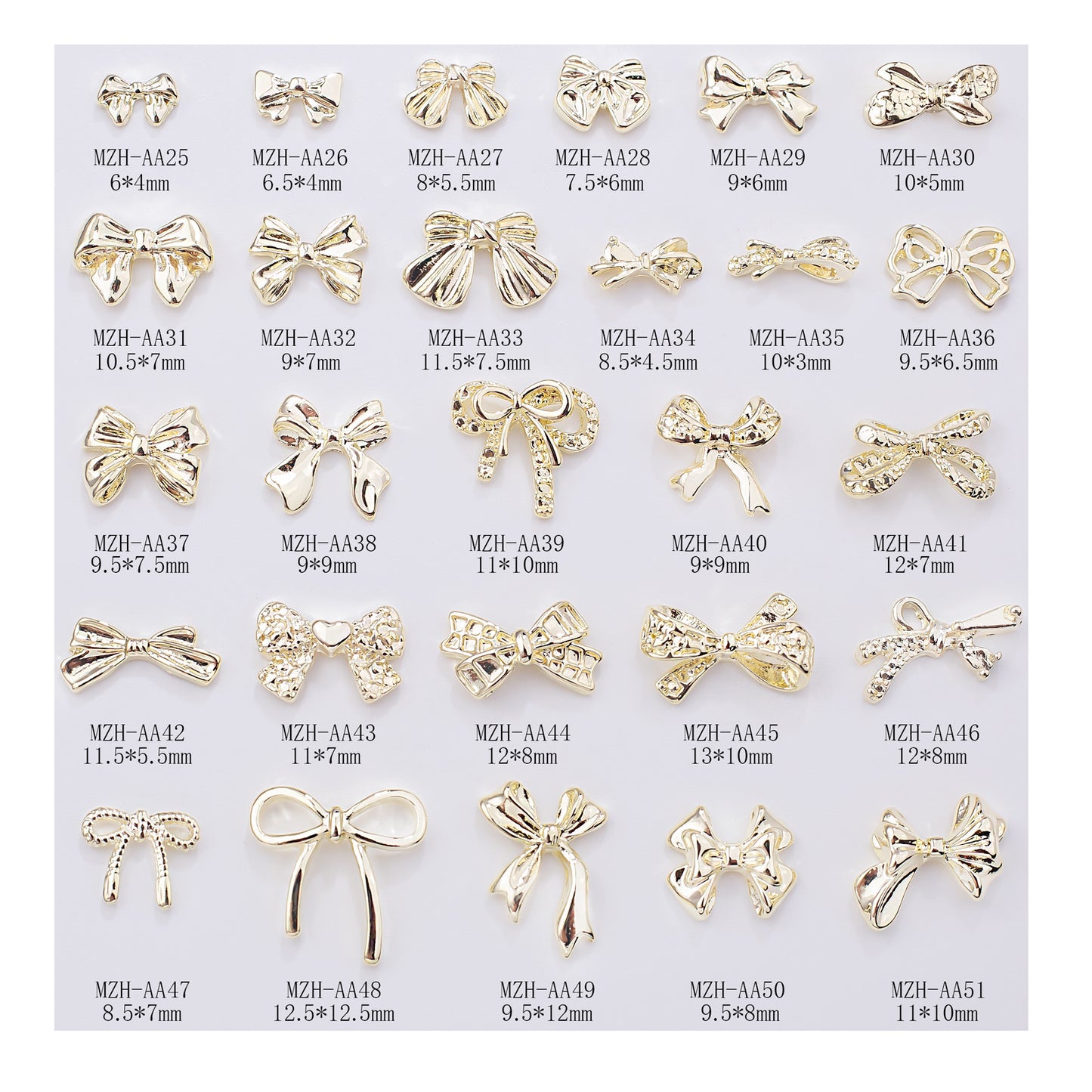 Bow Alloy Tie Gold Sier Fingernail Decoration Supplies Nail Care Nail Art