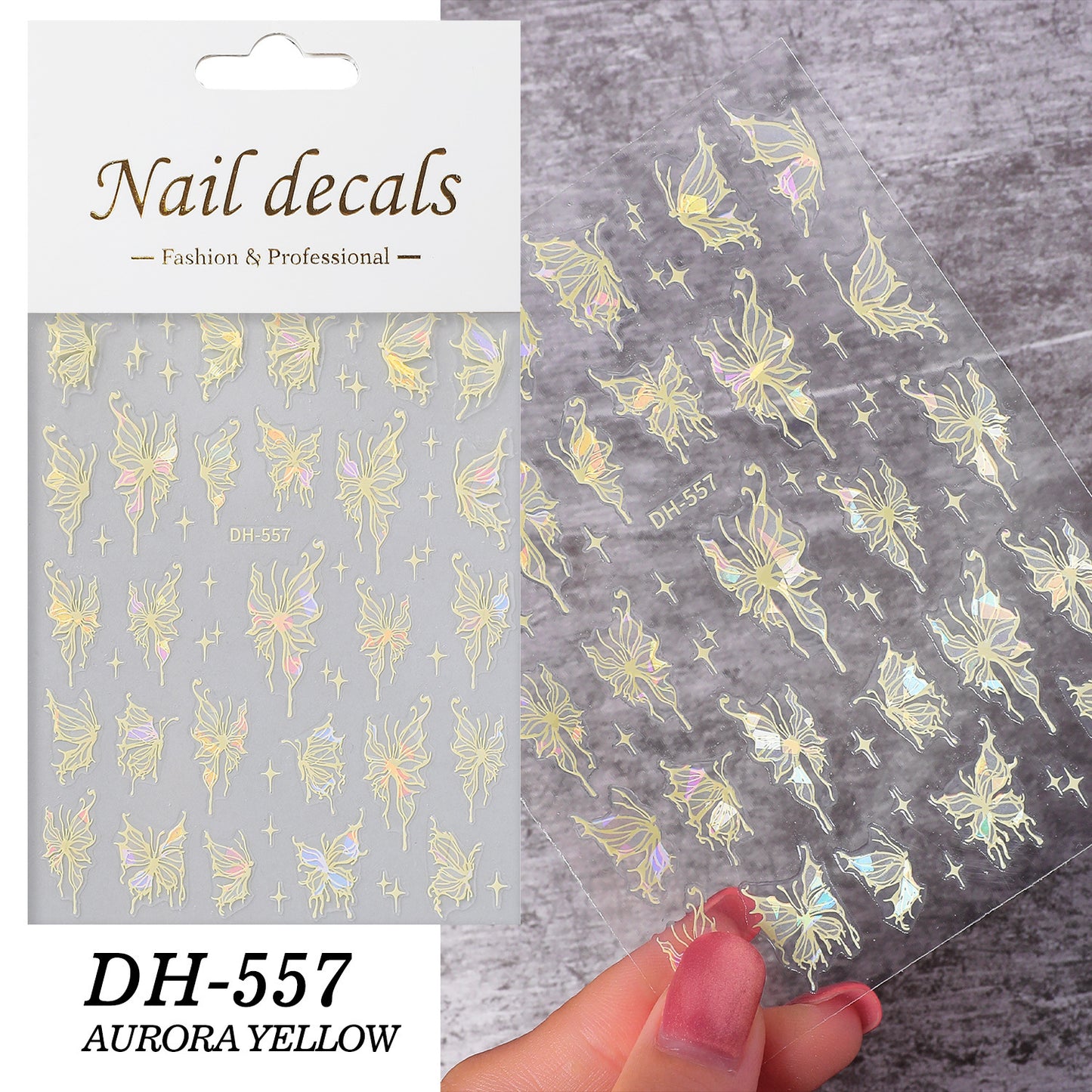 Liquid Butterfly Embossed Hollow Lines Fairy Nail Stickers