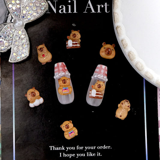 Cute Little Bear Barrettes Phone Case Wear Armor Resin Nail Care Nail Art