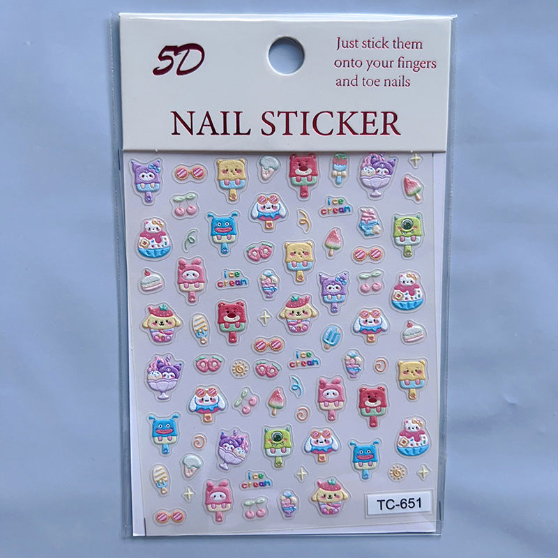 Relief Three-dimensional Cartoon Hand Account Goo Card Nail Tool Set