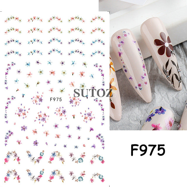 Fresh Rape Flower Snow Mowing Butterfly Nail Stickers