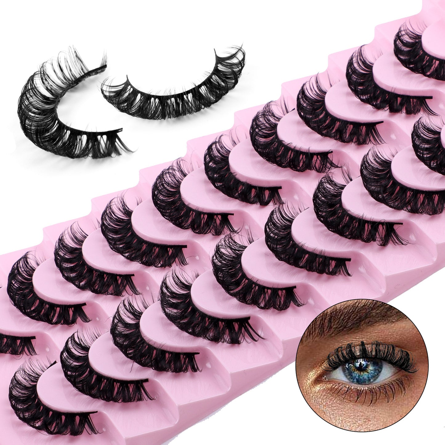 Russian Eyelashes Thick Curl Soft Curved False Lashes