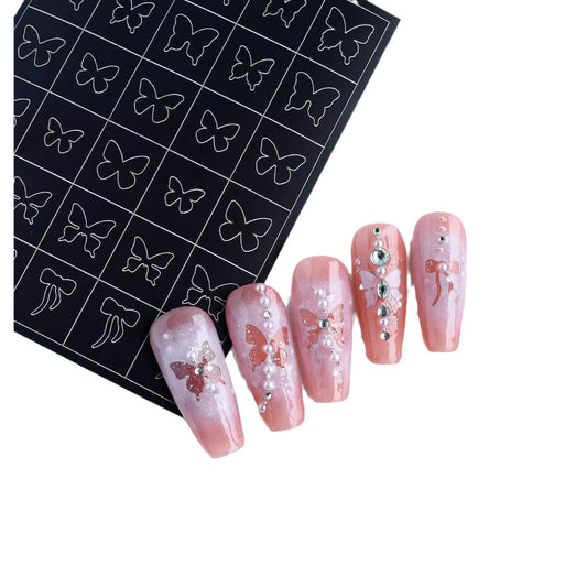 Glamorous Manicure Hollow Upgrade Inkjet Template Nail Stickers