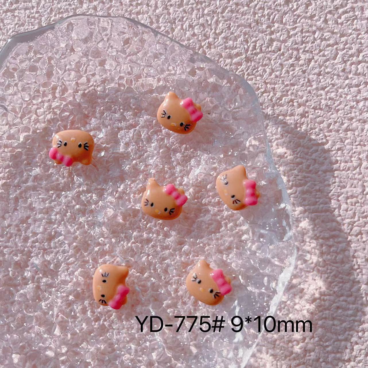 Resin Beach Cat Chocolate Glossy Cute Nail Care Nail Art