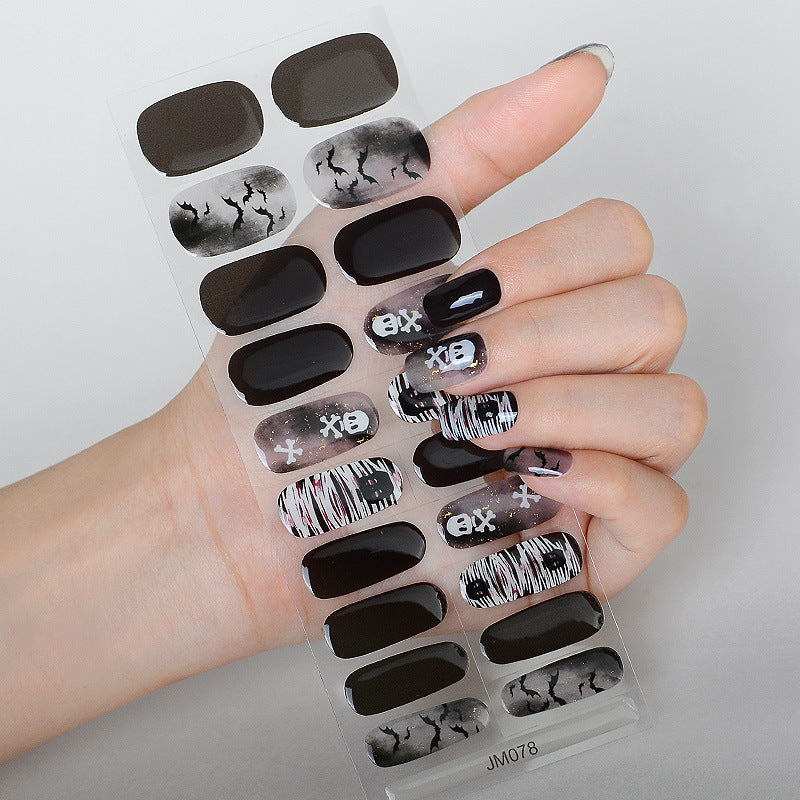 Autocollants pour ongles en gel lumineux en papier pour Halloween