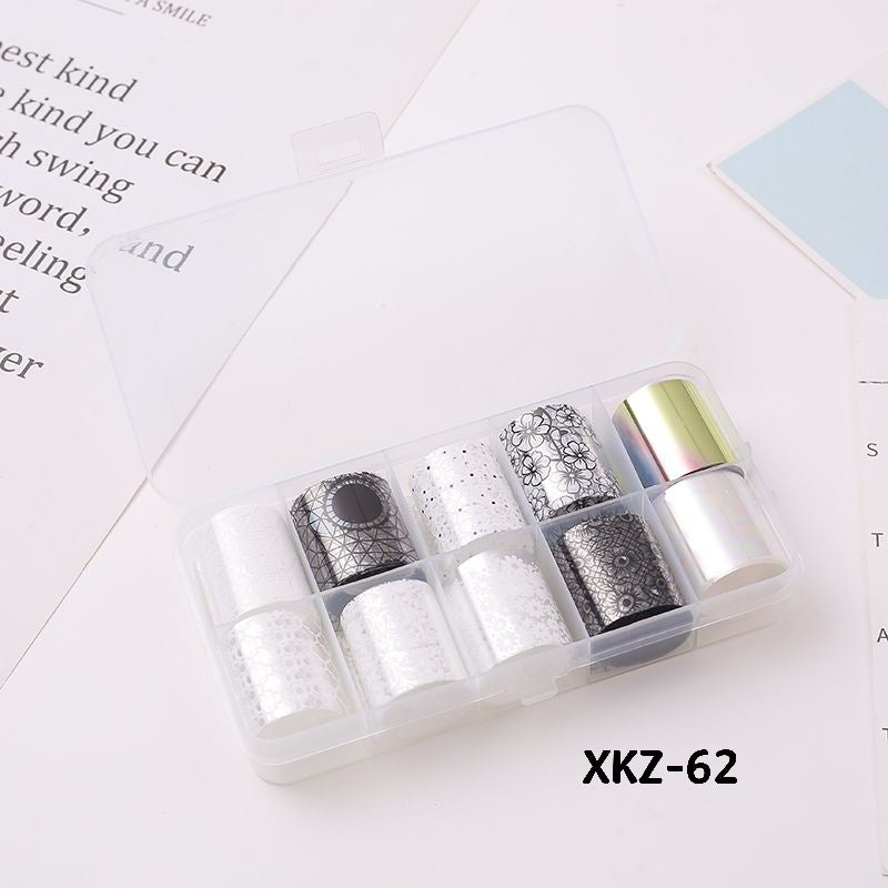 Flower Starry Sky Paper Color Boxed Lace Transfer Printing Nail Care Nail Art