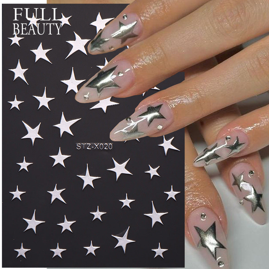 Gold Transparent Frosted Bottom Asterism Adhesive Nail Care Nail Art