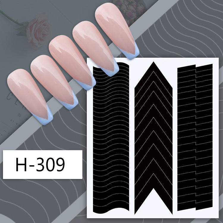 Popular Manicure French Black Edge Patch Nail Stickers