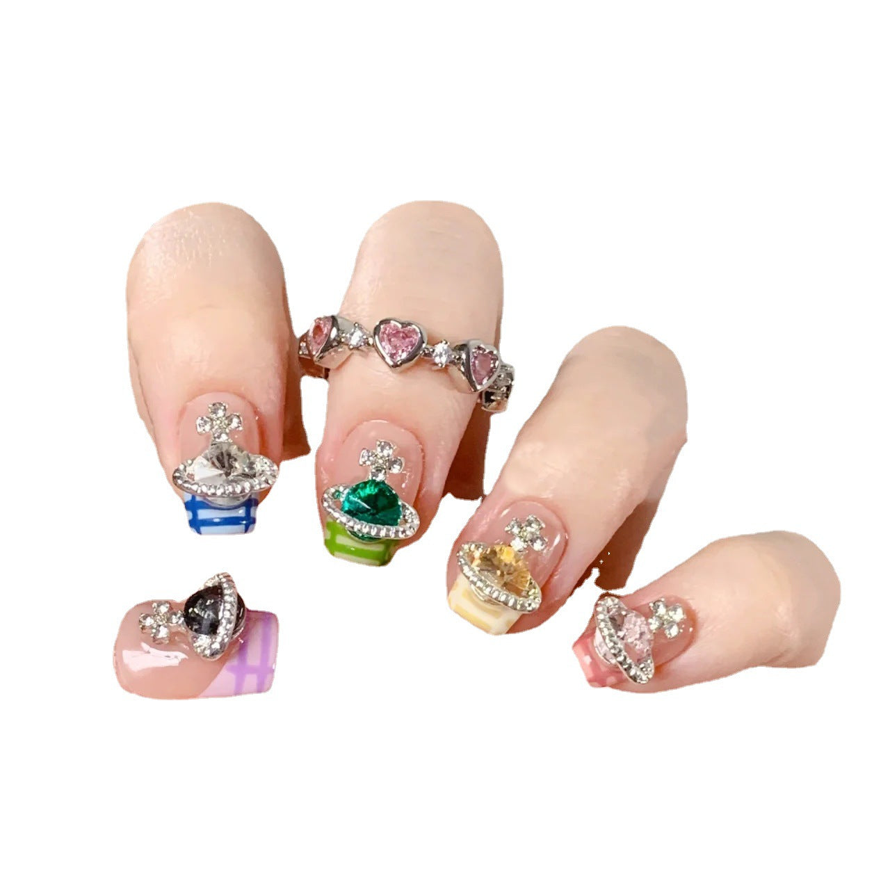 Handmade Manicure Wear Fake Patch Light Nail Stickers