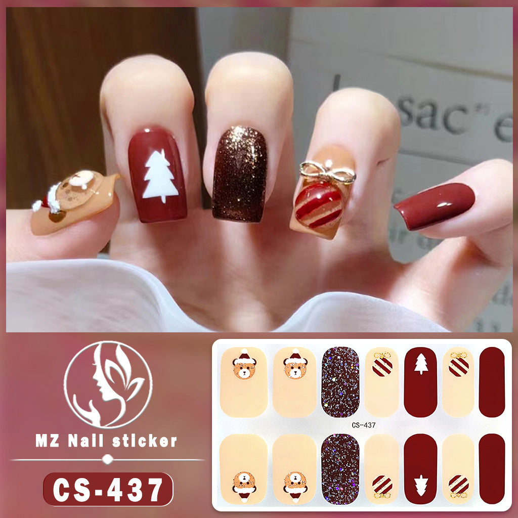 Beauty Full Cute Tree Santa Claus Nail Stickers