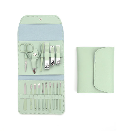 Ensemble de ciseaux pliants verts pour manucure et ongles