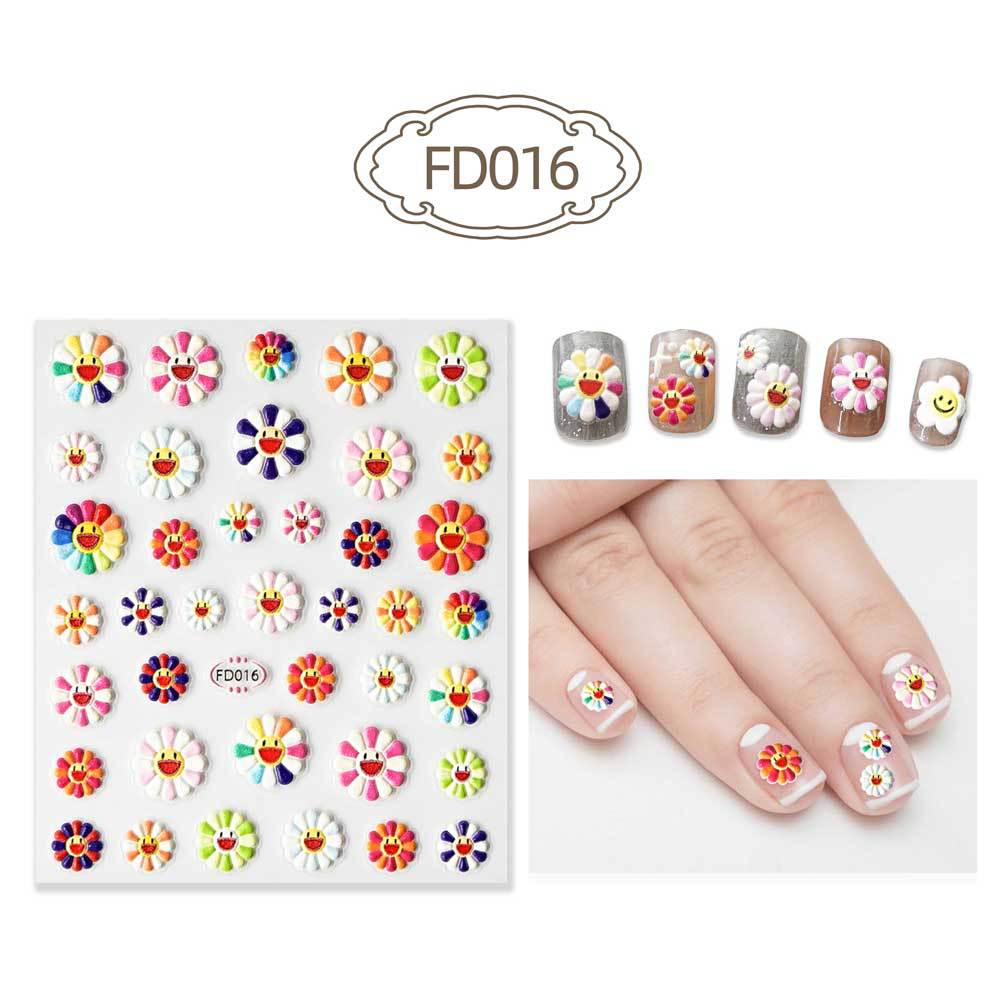 Three-dimensional Relief Cute Cartoon White Cloud Nail Stickers