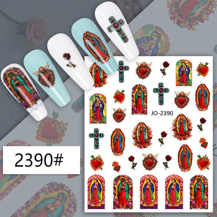 Retro Virgin Little Pattern Cupid Angel Nail Stickers