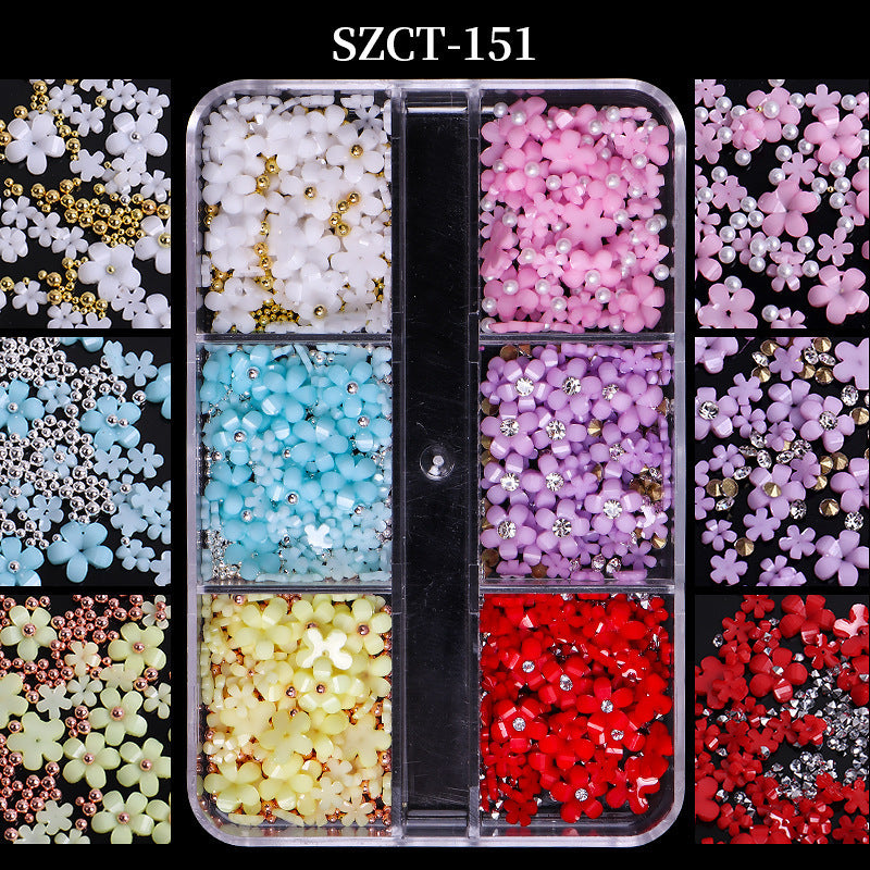 Ornament Cute Three-dimensional Small Flower Mixed Resin Nail Care Nail Art