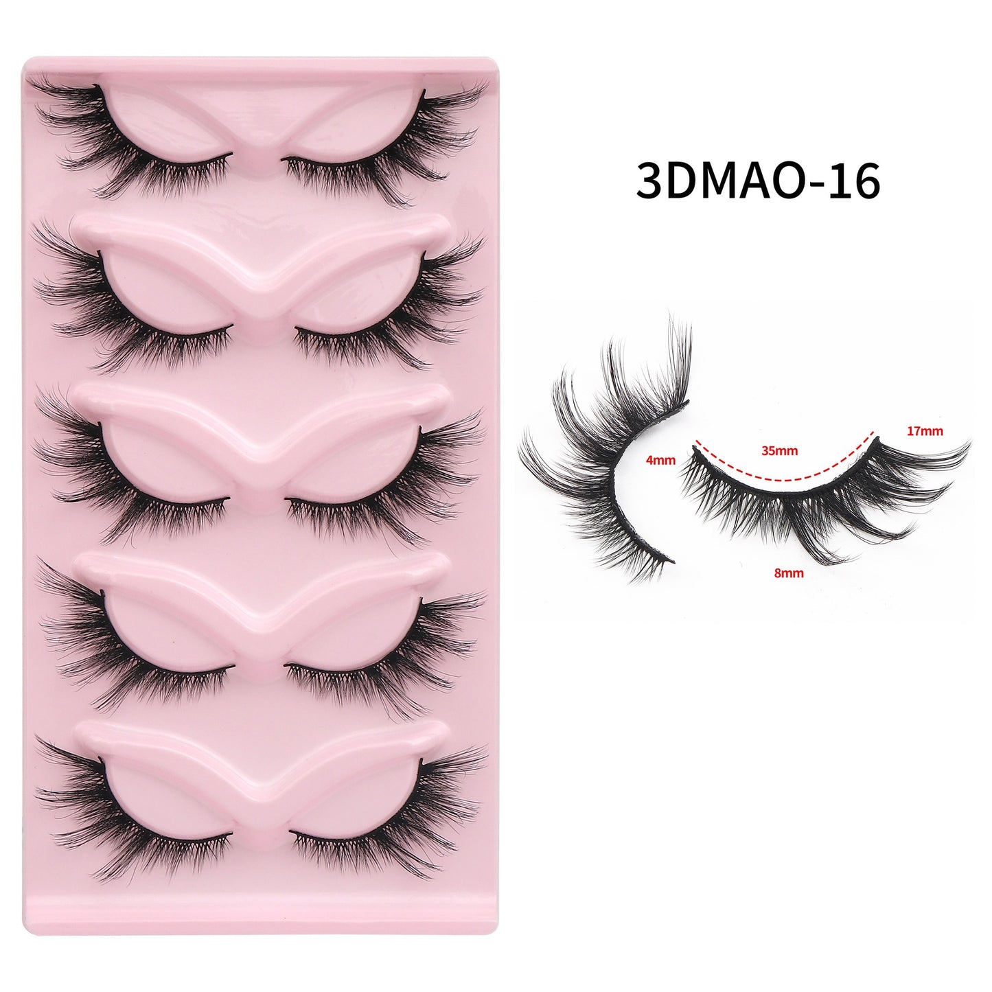 Five Pairs Of Cat Eyelashes Thick False Lashes