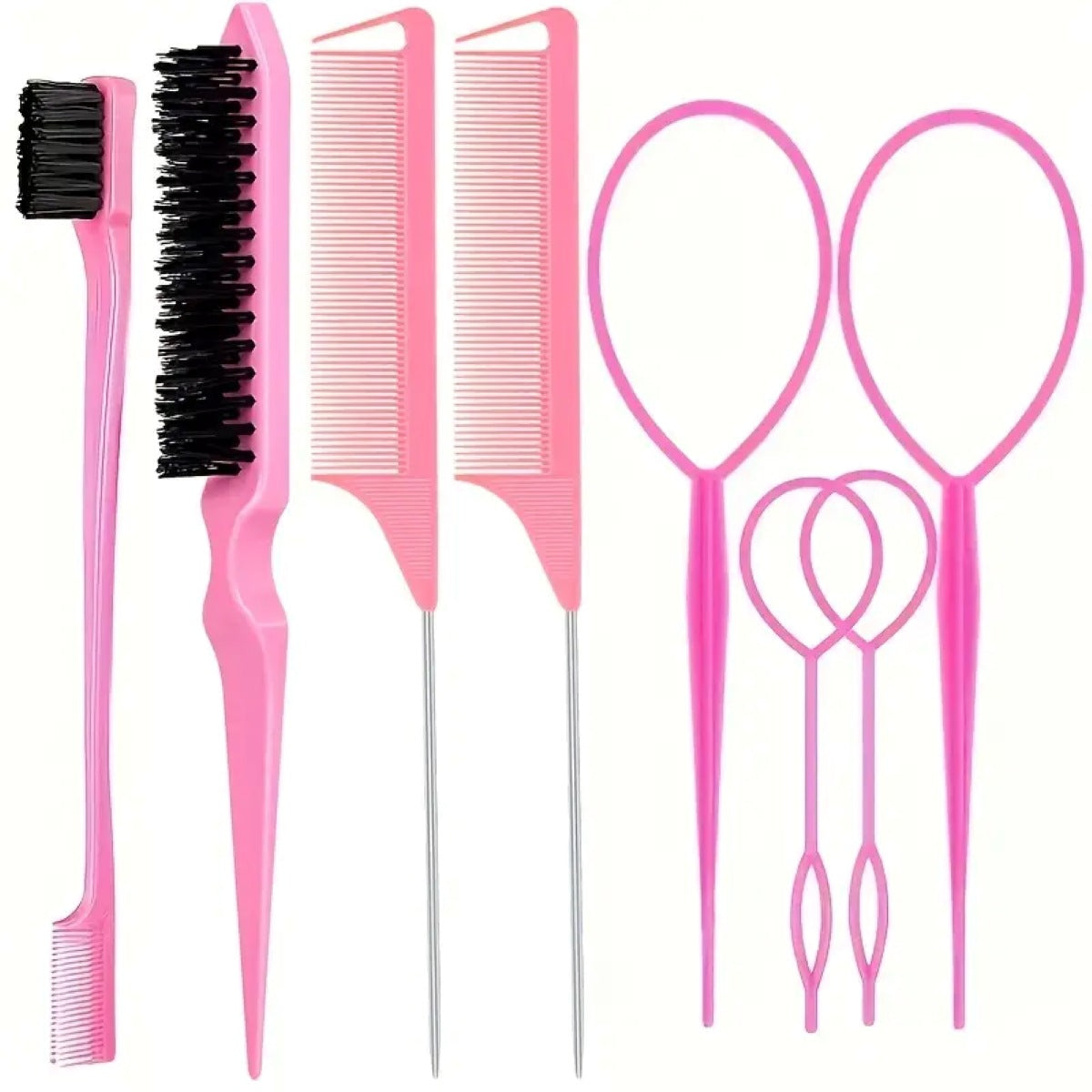 Brosses et peignes à cheveux à double tête avec queue pointue et aiguille en acier