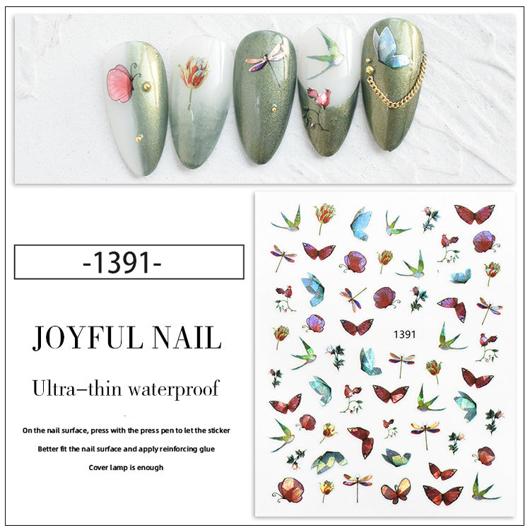 Marine Series Animal Jellyfish Dolphin Shell Nail Stickers