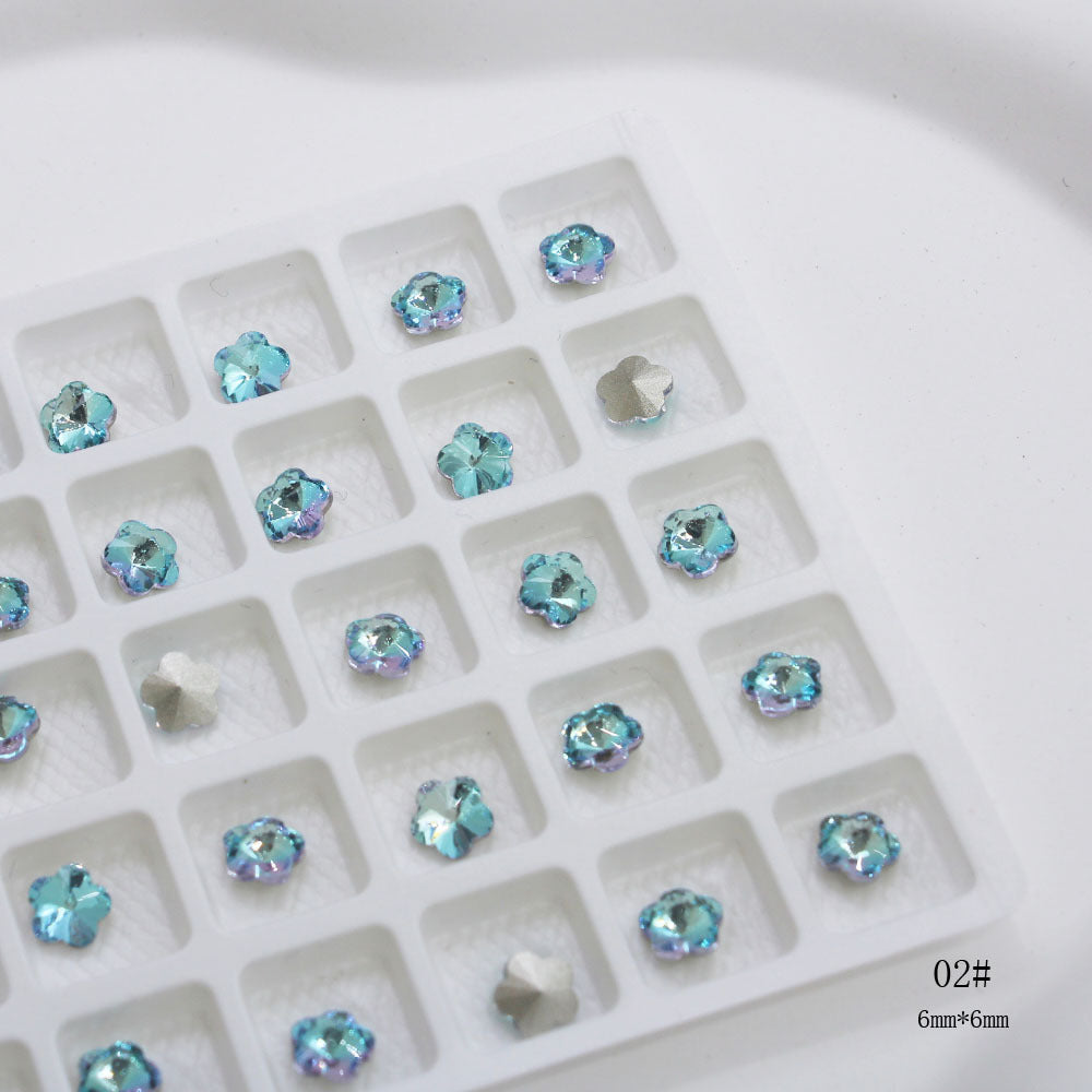 Flash Electroplating Lake Butterfly Fat Square Nail Care Nail Art