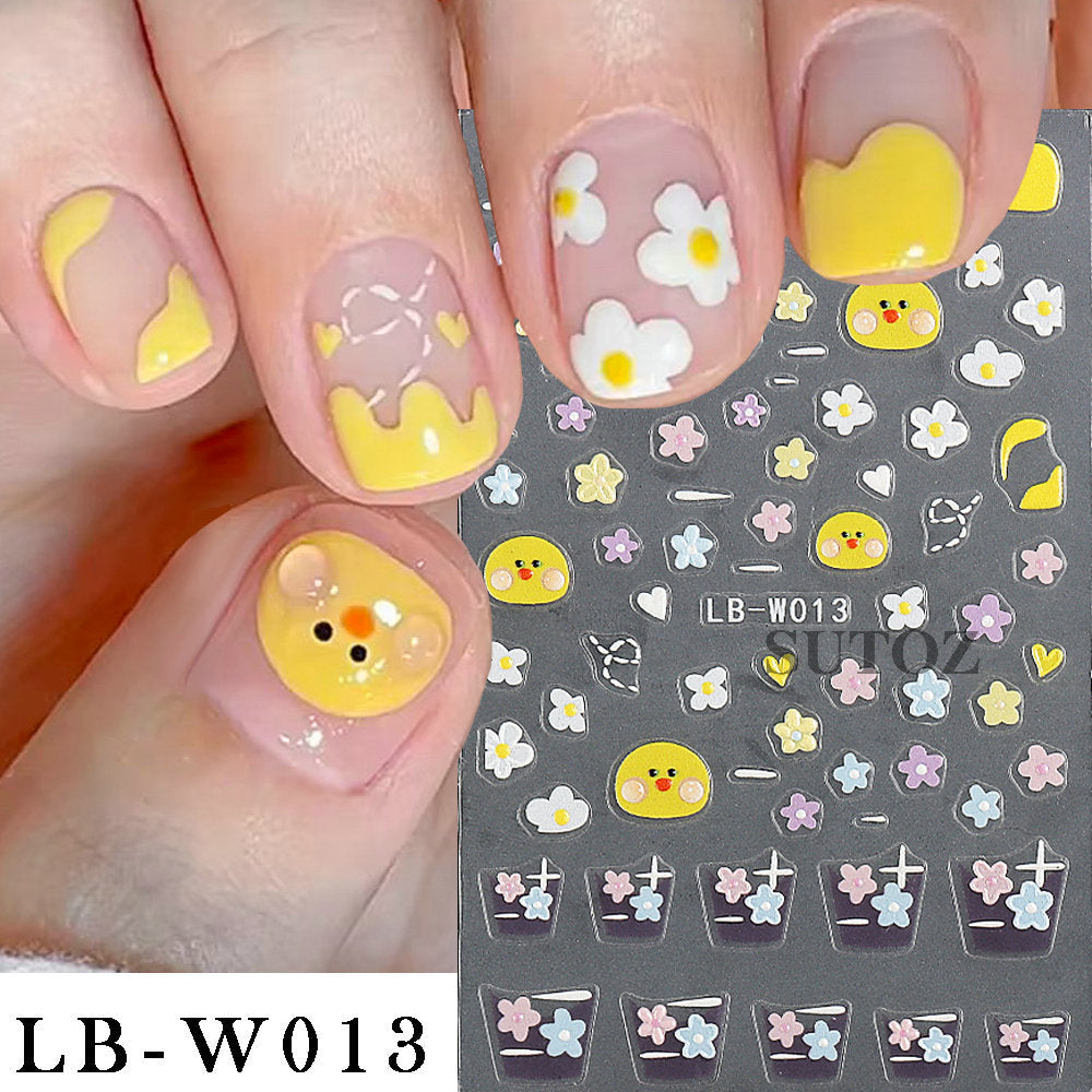 Element Bat Spider Frog Cartoon Cute Nail Stickers