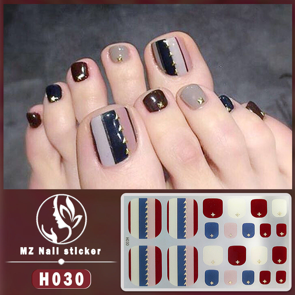 Feet Paper Imitation Diamond Waterproof Durable Nail Stickers