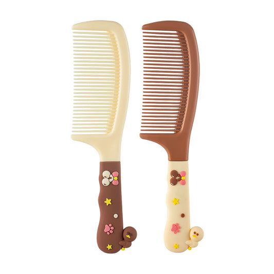 Brosses et peignes à cheveux flexibles en plastique portables pour enfants, motif canard mignon, dessin animé