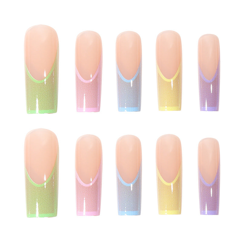 Nail Art French Candy Couleur Longue Pipe à Eau