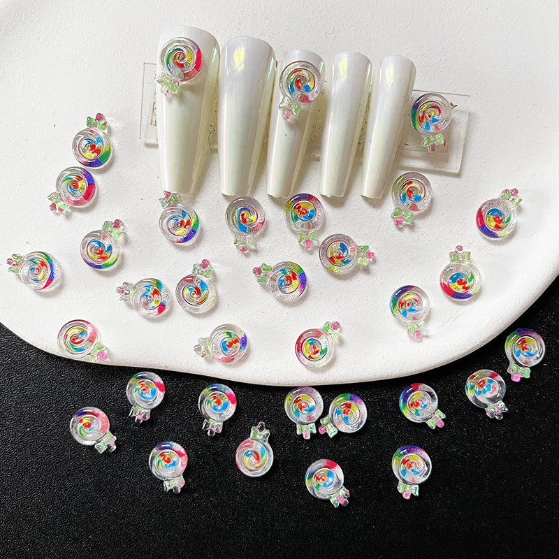 Ice Transparent Colorful Lollipop Rainbow Color Gradient Nail Care Nail Art