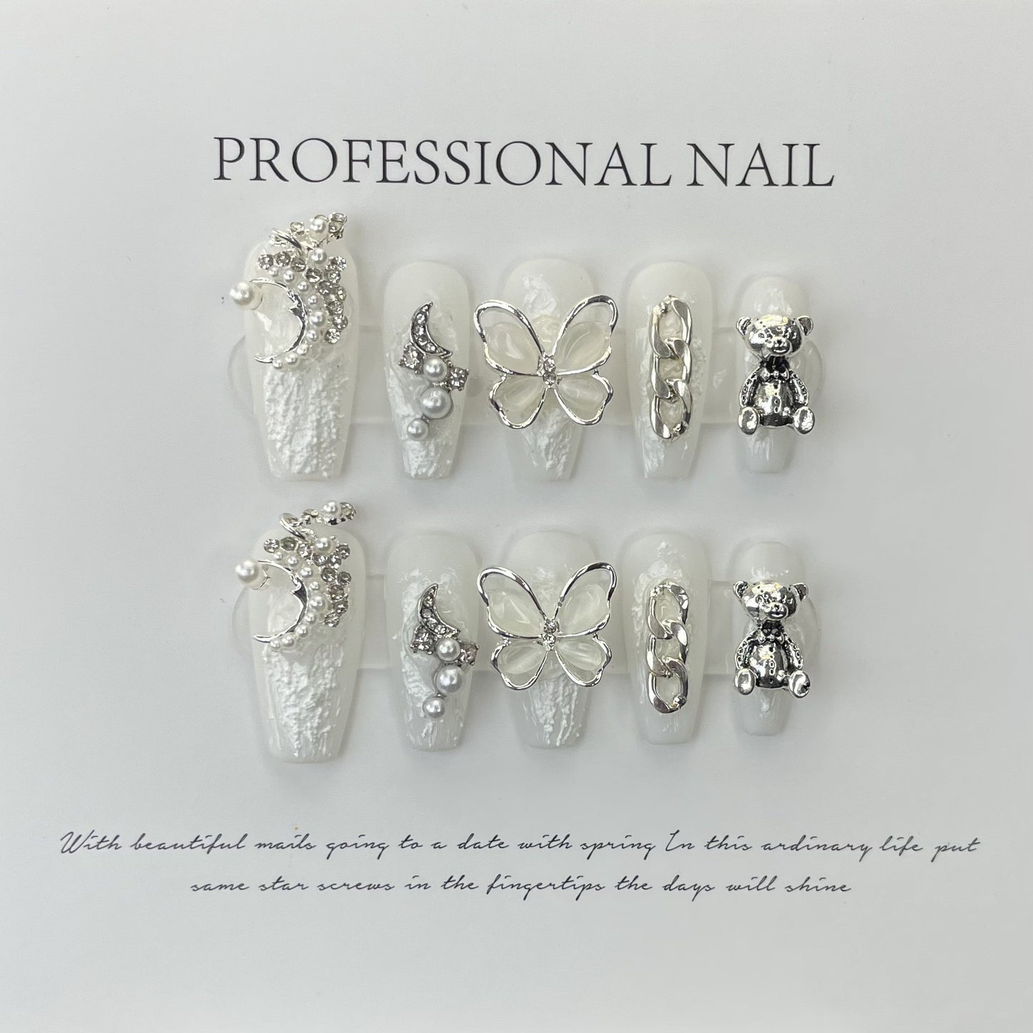 Handmade Crystal Butterfly Retro Baroque Plaster Nail Polish