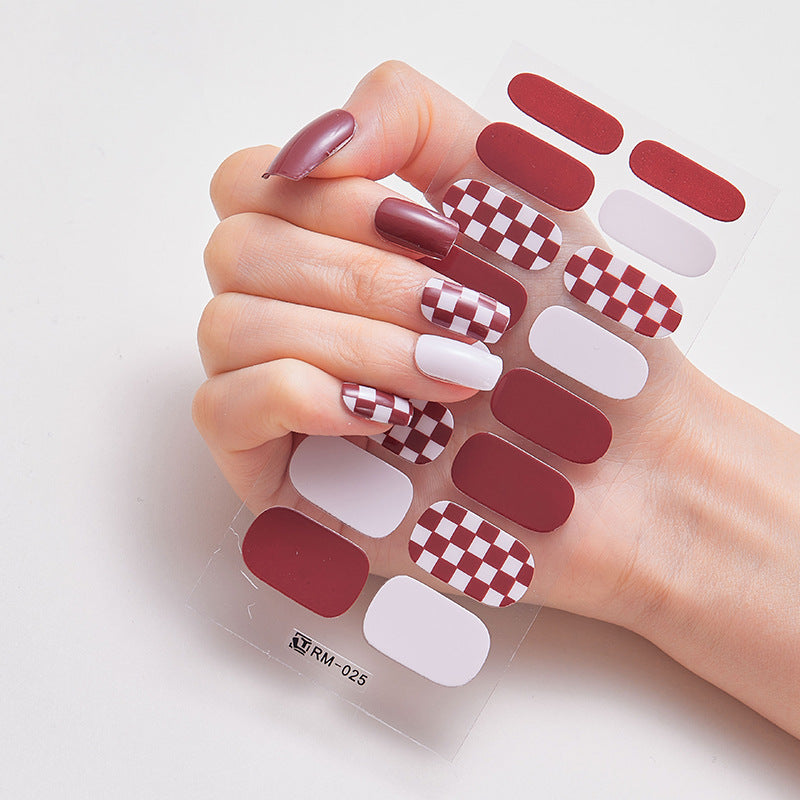 Metal Texture Full Chessboard Grid Heating Nail Stickers