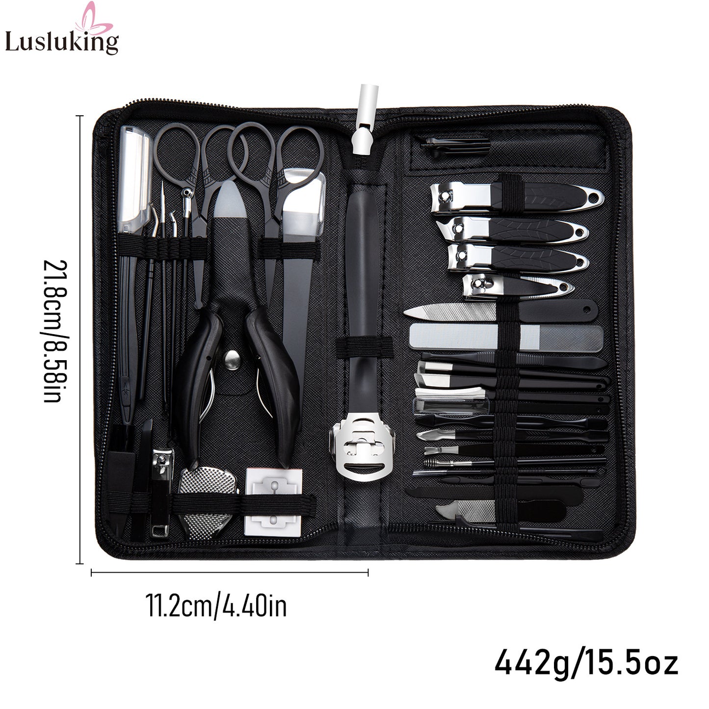 Coffret de coupe-ongles en acier inoxydable, ensemble complet d'outils pour les ongles