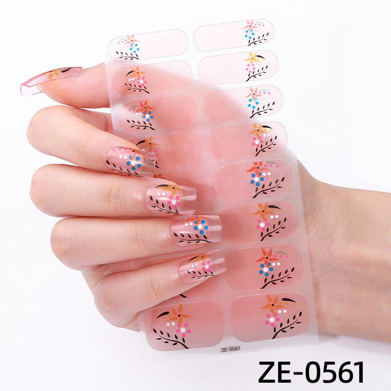 Powder Flashing French Butterfly Simple Flowers Nail Stickers