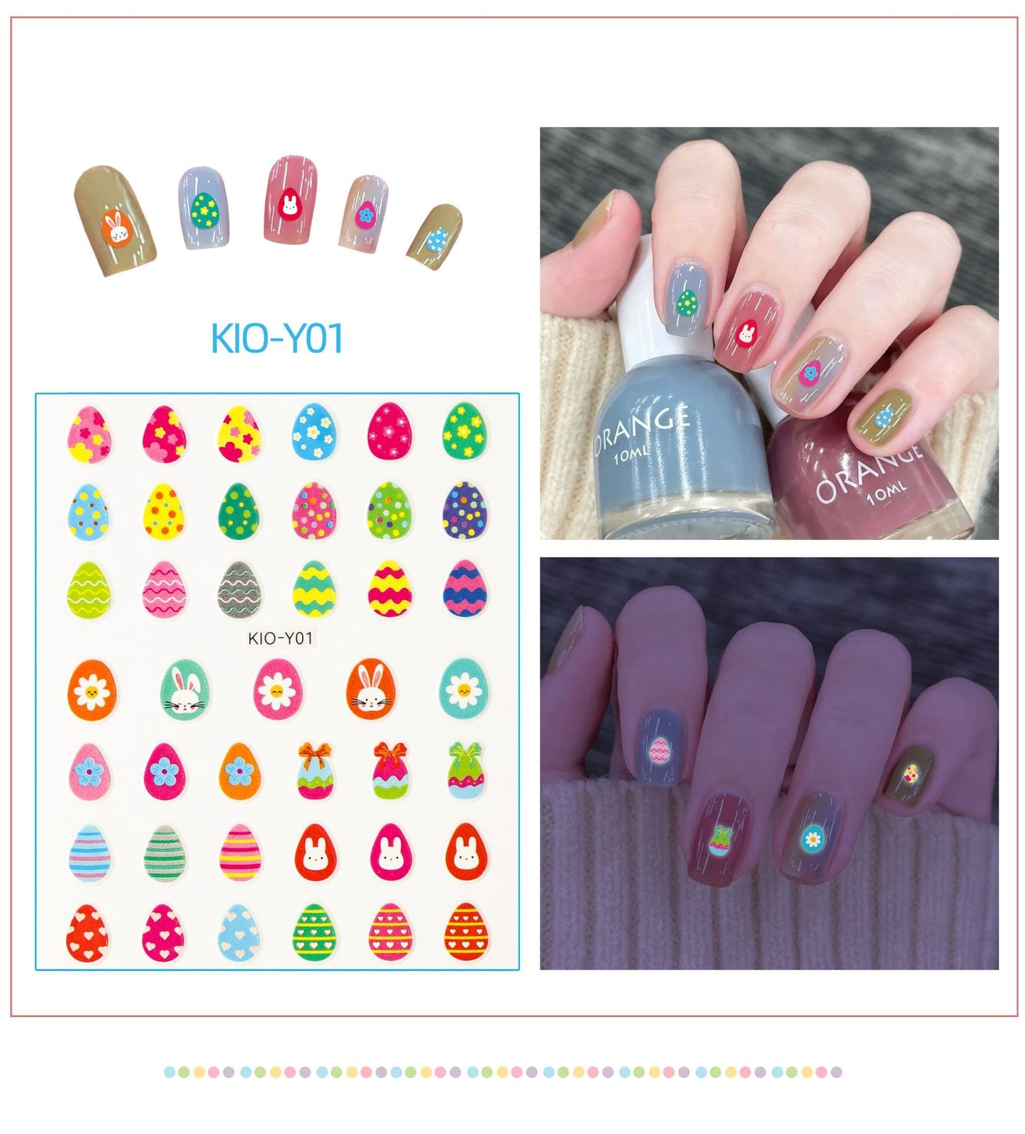 Luminous Strawberry Bear Cartoon Animal Dinosaur Glowing Nail Stickers