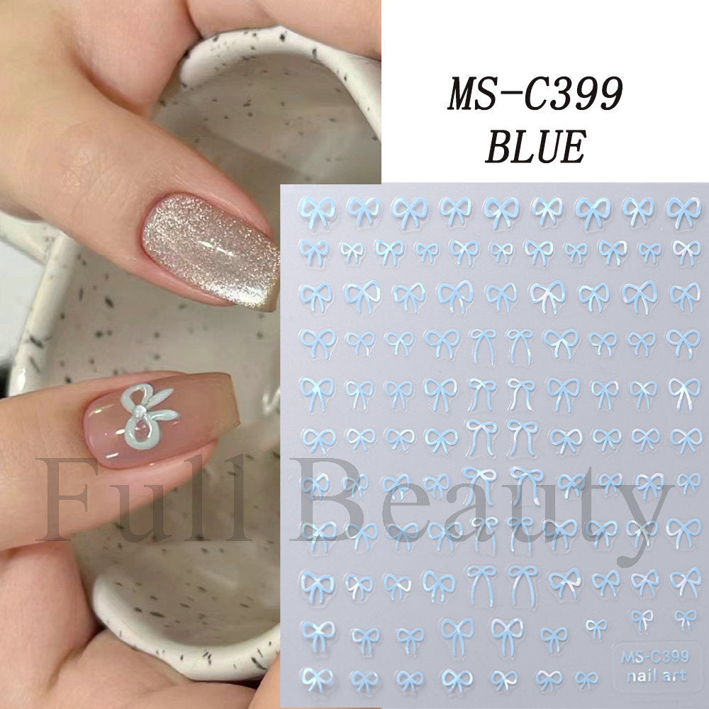 Bow Ribbon Butterfly Style Simple Adhesive Nail Stickers