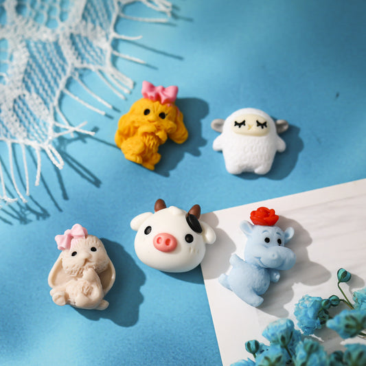 Cute Rabbit Lamb Pig Puppy Animal Resin Nail Care Nail Art