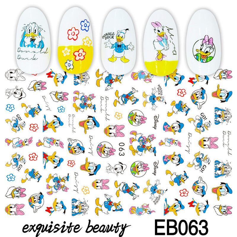 Paper Pink Blue Animation Image Cute Nail Stickers