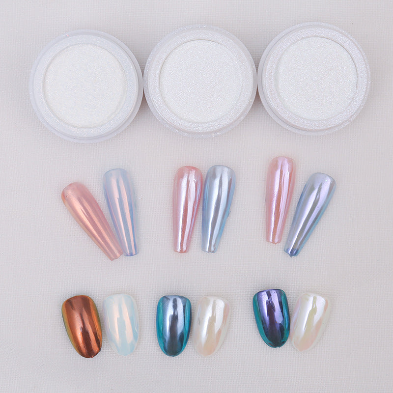 Poudre Aurora Fée Blanche Soin des Ongles Miroir Super Flash Nail Art