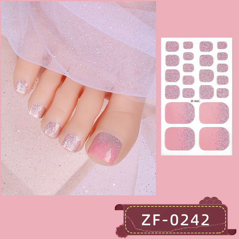 Applique Feet Solid Color Onion Powder Nail Stickers