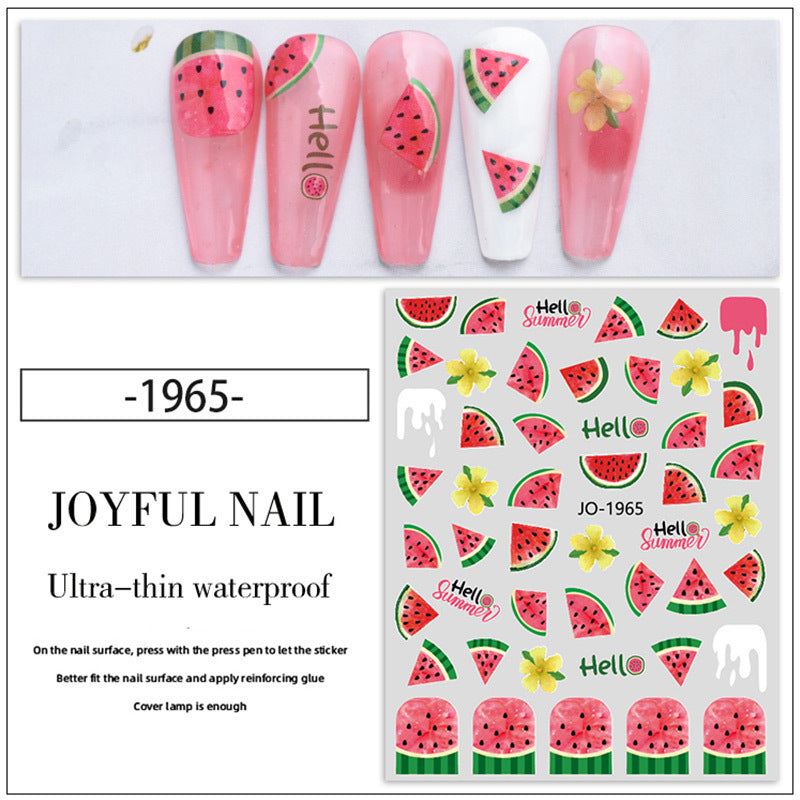 Lemon Grapefruit Watermelon Strawberry Peach Cherry Nail Stickers