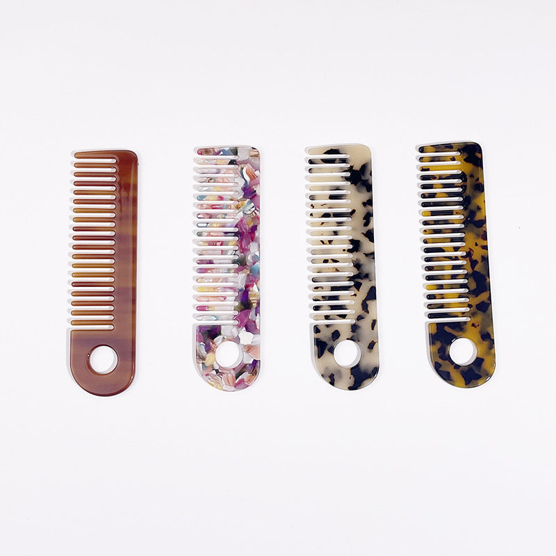 Household Flat Carved Leopard Print Floral Hair Brushes & Combs