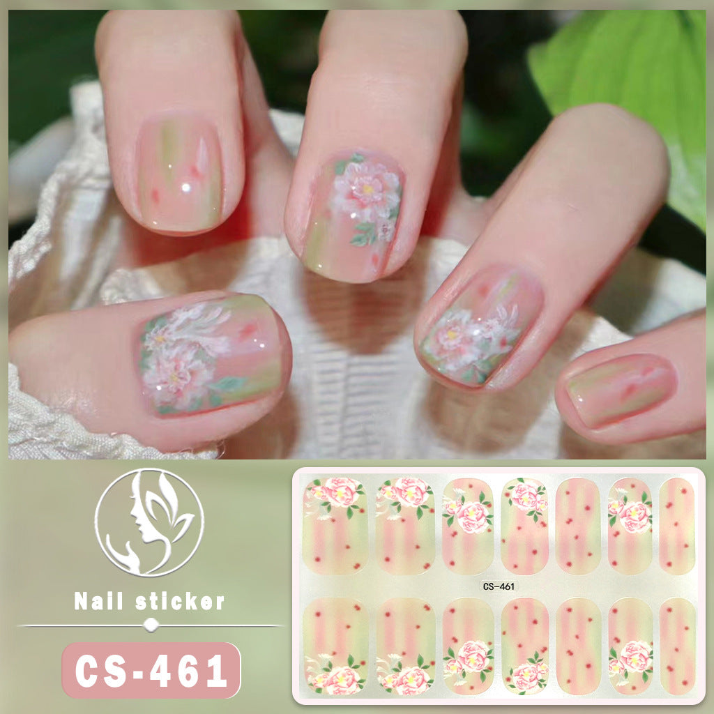 Autocollants pour ongles en gel imperméables avec motif de fleurs de vent