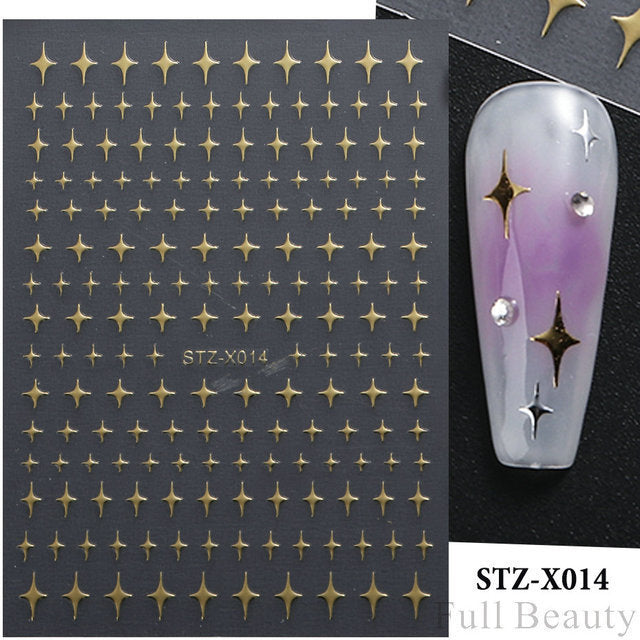 Gold Transparent Frosted Bottom Asterism Adhesive Nail Care Nail Art