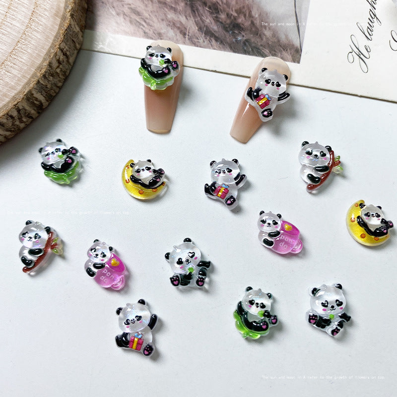 Style Ornament Cute Little Panda Cartoon Nail Care Nail Art