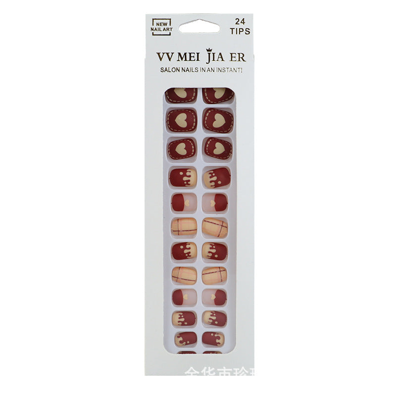 Faux ongles finis Beauty Frosted Love Nail Art