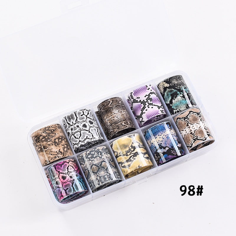 Suit Plaid Snake Leopard Flower Fluorescent Nail Stickers